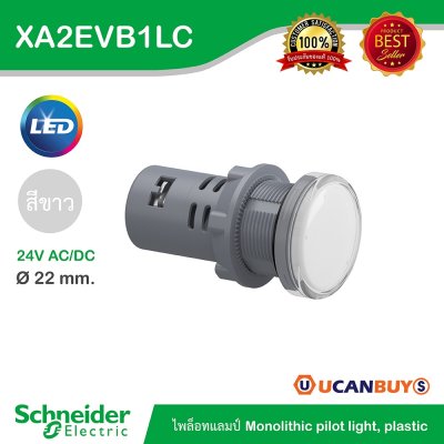 Schneider Electric Pilot Lamp ไพลอตแลมป์ LED ขนาด 22 mm สีขาว 24 V AC/DC | XA2EVB1LC