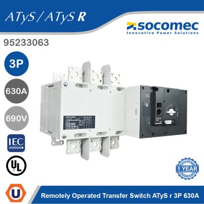 Socomec Remotely Operated Transfer Switch ATyS r 3P 630A | 95233063