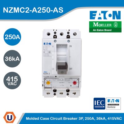 EATON Molded Case Circuit-Breaker (MCCB) 3P, 250A, 36kA 415VAC | NZMC2-A250-AS