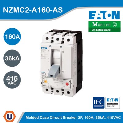 EATON Molded Case Circuit-Breaker (MCCB) 3P 160A 36kA 415VAC | NZMC2-A160-AS