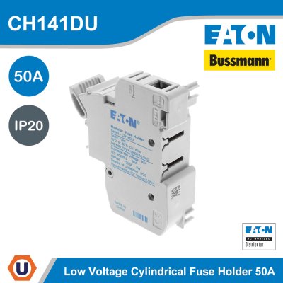 EATON Bussmann 50A Rail Mount Fuse Holder for 14x51 mm. Fuse 1P | CH141DU