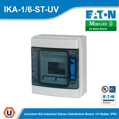 EATON IKA Consumer Unit Industrial Distribution Board, IP65+clamps | IKA-1/6-ST-UV