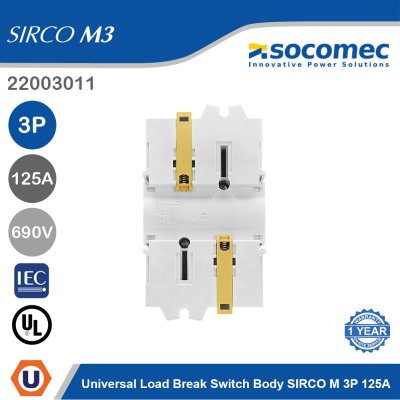 Socomec Universal Load Break Switch Body SIRCO M 3P 125A | 22003011