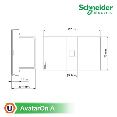 Schneider Electric ชุดเต้ารับโทรศัพท์ 6 ขา 4 สาย พร้อมฝาครอบ 1 ช่อง สีขาว รุ่น AvatarOn A รหัส M3T01_WE+M3T1RJ4M_WE