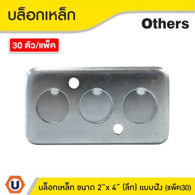 แพ็ค 30 | บล็อกเหล็ก ขนาด 2x4 (แบบลึก) รู 6 หุน ติดตั้งแบบฝัง