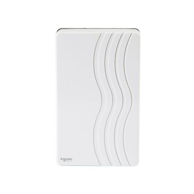 Schneider สวิตช์กดกระดิ่งกันน้ำพร้อมไฟสํญญาณสีฟ้า IP44 สีเทา+กล่องกระดิ่ง สีขาว รุ่น Concept