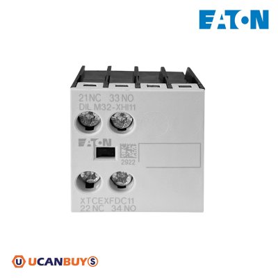 EATON อุปกรณ์เสริมคอนแทค 2P, Ith 16A, 1 N/O,1 N/C, Front Fixing Screw Terminals, DILM7 - DILM38 | DILM32-XHI11