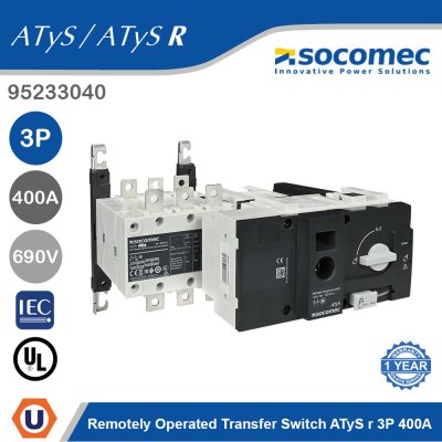 Socomec Remotely Operated Transfer Switch ATyS r 3P 400A | 95233040