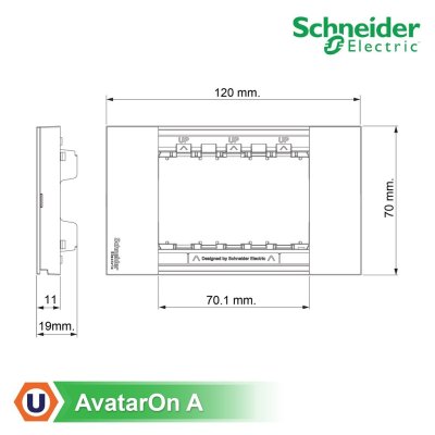 Schneider Electric ฝาครอบ 3 ช่อง สีขาว 3 Gang White รุ่น AvatarOn A รหัส M3T03P_WE