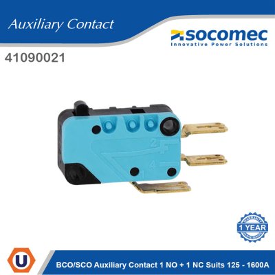 Socomec BCO/SCO Auxiliary Contact 1 NO + 1 NC Suits 125 - 1600A | 41090021