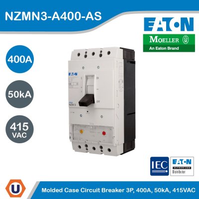 EATON Molded Case Circuit-Breaker (MCCB) 3P 400A 50kA 415VAC | NZMN3-A400-AS