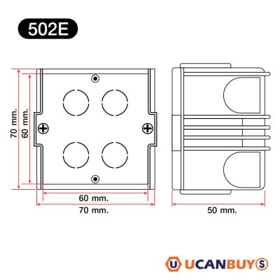 แพ็ค4 | BTicino Flush Mounted Plastic Box For Masonry บล็อกพลาสติกแบบฝัง 2 ช่อง สีเหลือง | 502E