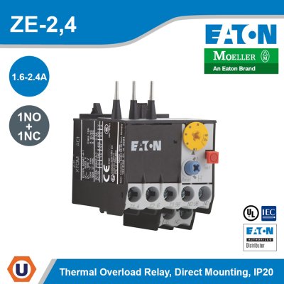EATON Moeller Series Overload Relay 1.6-2.4A 1NO 1NC Direct Mounting | ZE-2,4