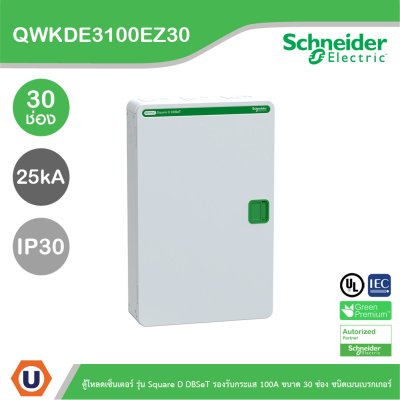 Schneider ตู้โหลดเซ็นเตอร์ รุ่น Square D DBSeT รองรับกระแส 100A ขนาด30ช่อง | QWKDE3100EZ30