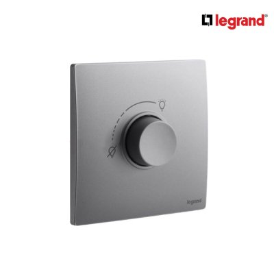 Legrand ดิมเมอร์แบบหมุน (สำหรับหลอดไส้และหลอดฮาโลเจน) 500 W สีเทาดำ 1G 500W Dimmer | Mallia Senses | 281080DS