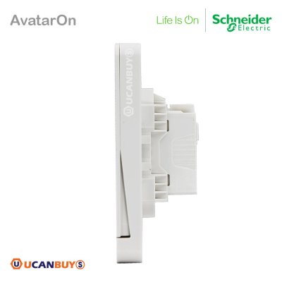 Schneider Electric ชุดสวิตซ์ทางเดียว 4 ตัว สีขาว รุ่น AvatarOn E, 16AX, 250V, 4 Gang 1 Way Switch, White