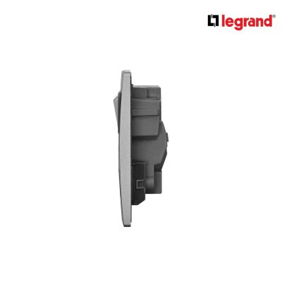 Legrand เต้ารับสากล มีสวิตช์ควบคุม + เต้ารับ Type C สีเทาดำ รุ่นมาเรียเซนต์ | Mallia Senses | 281125DS