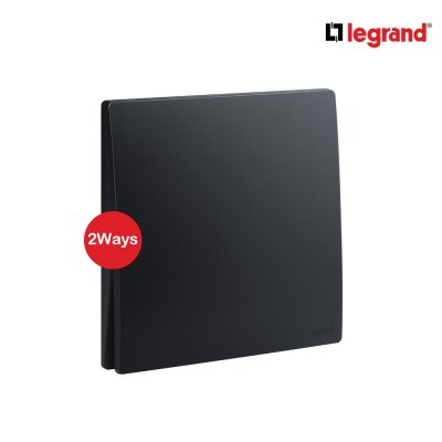 Legrand สวิตช์สองทาง 1 ช่อง สีดำ 1G 2Way Switch 16AX รุ่นมาเรียเซนต์ | Mallia Senses | 281001MB