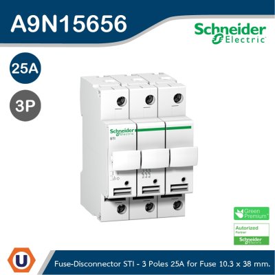 Schneider Electric Acti9 Fuse-Disconnector STI 3P 25A For Fuse 10.3 x 38mm | A9N15656
