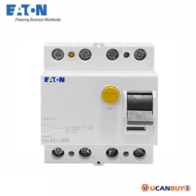 EATON PFIM-63/4/003 อุปกรณ์ป้องกันไฟดูด 4 โพล 63A 10KA กระแสตัดวงจร 30 มิลลิแอมป์ RCDs 4P 63A 10KA
