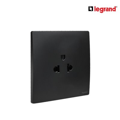 แพ็ค10 | Legrand ชุดเต้ารับเดี่ยว 3 ขา มีม่านนิรภัย สีดำ รุ่นมาเรียเซนต์ | Mallia Senses | 281103MB