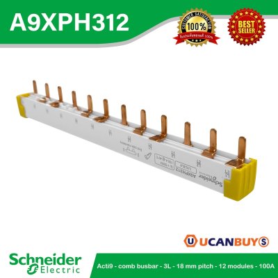Schneider Electric Acti9 comb busbar 3L 18 mm pitch 12 modules 100A | A9XPH312