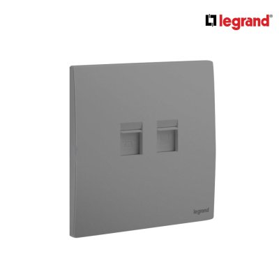 Legrand เต้ารับคอมพิวเตอร์Lan+เต้ารับโทรศัพท์ RJ11 สีเทาดำ RJ11+RJ45 Cat6 UTP Socket | Mallia Senses | 281166DS