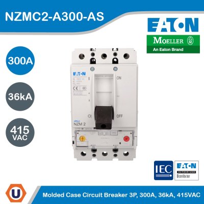 EATON Molded Case Circuit-Breaker (MCCB) 3P, 300A, 36kA 415VAC | NZMC2-A300-AS