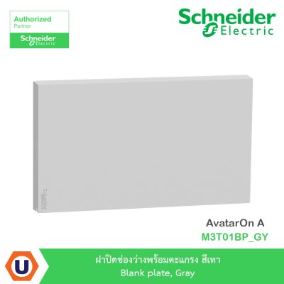 Schneider Electric ฝาปิดช่องว่างพร้อมตะแกรง สีเทา Blank plate, Gray รุ่น AvatarOn A I M3T01BP_GY