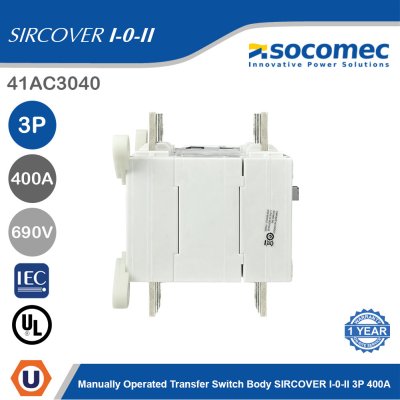 Socomec Manually Operated Transfer Switch Body SIRCOVER I-0-II 3P 400A | 41AC3040