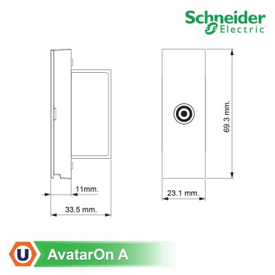 Schneider Electric เต้ารับโทรทัศน์ F-Type สีดำ TV socket (F-Type), รุ่น AvatarOn A  I M3T1TVFM_BK