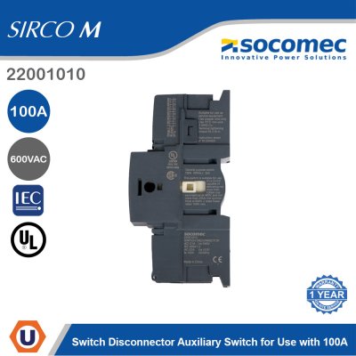Socomec Switch Disconnector Auxiliary Switch for Use with 100A Sirco M Disconnector | 22001010