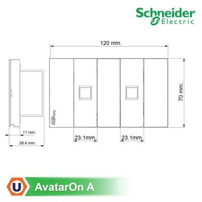 Schneider Electric ชุดเต้ารับคอมพิวเตอร์ (LAN) CAT6 ขนาด 1 ช่อง 2 ตัว พร้อมฝาครอบ สีขาว รุ่น AvatarOn A