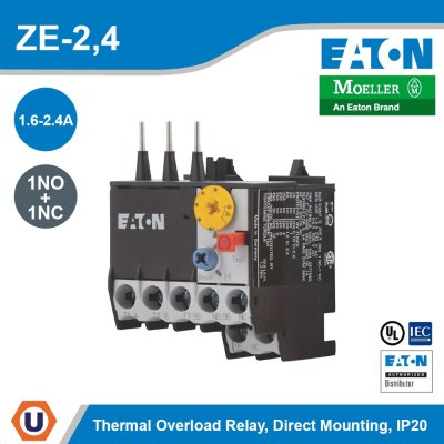 EATON Moeller Series Overload Relay 1.6-2.4A 1NO 1NC Direct Mounting | ZE-2,4