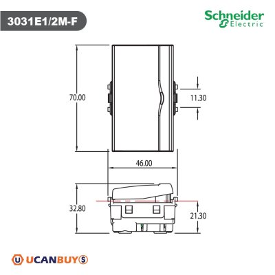Schneider ชุดสวิตช์ทางเดียว 1 ตัว พร้อมฝาครอบ 3 ช่อง รุ่น Concept รหัส 3031E1P_2M_F + A3000
