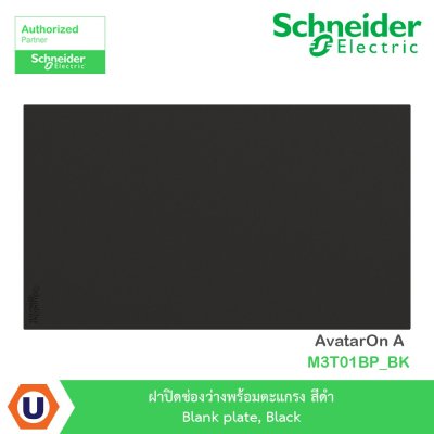 Schneider Electric ฝาปิดช่องว่างพร้อมตะแกรง สีดำ Blank Plate, Black รุ่น AvatarOn A M3T01BP_BK