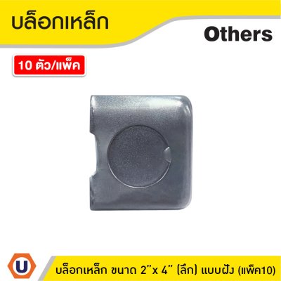 แพ็ค 10 | บล็อกเหล็ก ขนาด 2x4 (แบบลึก) รู 6 หุน ติดตั้งแบบฝัง
