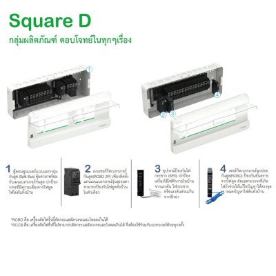 Schneider Electric ลูกย่อยเบรกเกอร์ ป้องกันไฟรั่ว/ไฟดูด 10mA ชนิด 1 โพล 6kA 16 แอมป์ :QO116C06RCBO10