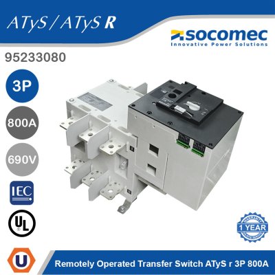 Socomec Remotely Operated Transfer Switch ATyS r 3P 800A | 95233080