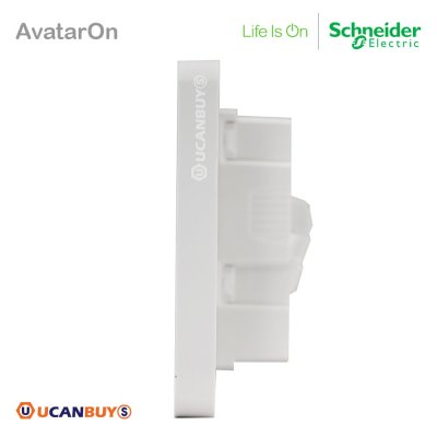 Schneider Electric เต้ารับคู่มีกราวด์ มีม่านนิรภัย ปลั๊กไฟ Socket สีขาว รุ่น AvatarOn E