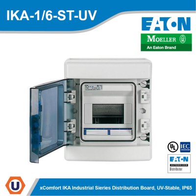 EATON IKA Consumer Unit Industrial Distribution Board, IP65+clamps | IKA-1/6-ST-UV