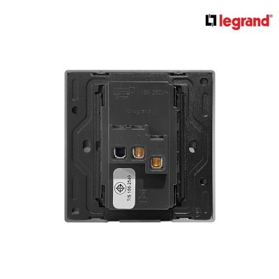 แพ็ค4 | Legrand ชุดเต้ารับคู่ 3 ขา มีม่านนิรภัย สีอลูมิเนียม รุ่นมาเรียเซนต์ | Mallia Senses | 281104BA