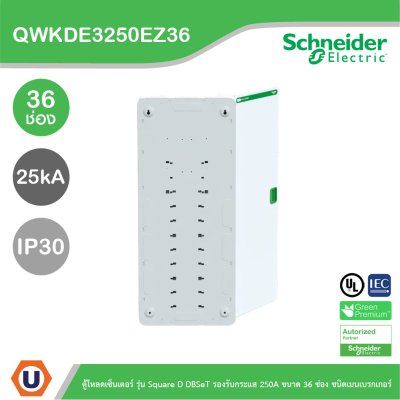 Schneider ตู้โหลดเซ็นเตอร์ รุ่นSquare D DBSeT รองรับกระแส 250A ขนาด36ช่อง | QWKDE3250EZ36