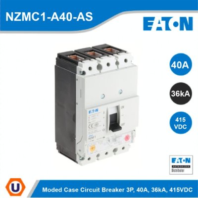 EATON Moded Case Circuit Breaker (MCCB) 3P, 40A, 36kA 415VDC | NZMC1-A40-AS