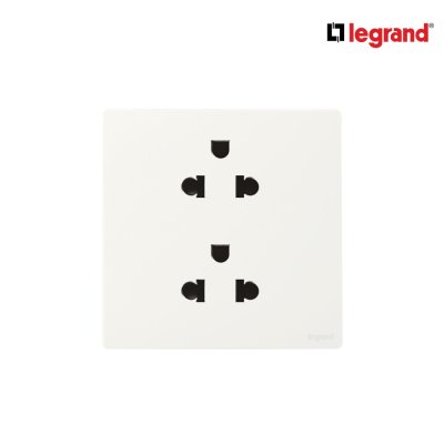 Legrand เต้ารับคู่มีกราวด์ สีขาว 1G EURO-US 16A 2x2P+Earth Socket รุ่นมาเรียเซนต์ | Mallia Senses | 281104MW