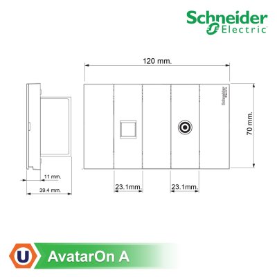Schneider Electric ชุดเต้ารับคอมพิวเตอร์ CAT5E (LAN) + เต้ารับโทรทัศน์ รุ่น AvatarOn A