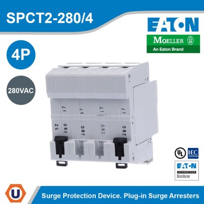 EATON Moeller Series xPole SPCT2 Surge Protection Device 4P 280VAC 4x20kA | SPCT2-280/4