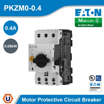 EATON Thermal Magnetic Motor Protective เบรกเกอร์ป้องกันมอเตอร์แบบลูกบิด 0.25 - 0.4A | PKZM0-0.4