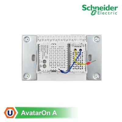 Schneider Electric ชุดเต้ารับ USB Type C + Type A และเต้ารับ USB Type A 1 ช่อง สีดำ รุ่น AvatarOn A