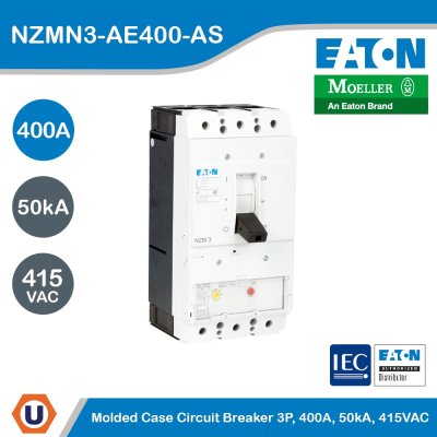 EATON Moded Case Circuit Breaker (MCCB) 3P 400A 50kA 415V | NZMN3-AE400-AS